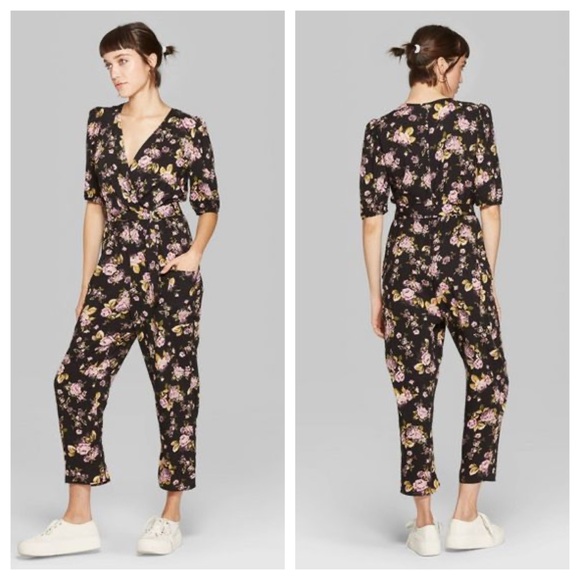 wild fable floral jumpsuit